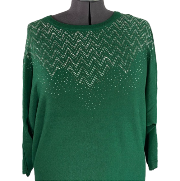 Ashley Stewart Sweaters - Ashley Stewart Green Eden Crystal Embellish Sweater SZ 14/16 &18/20 NWT